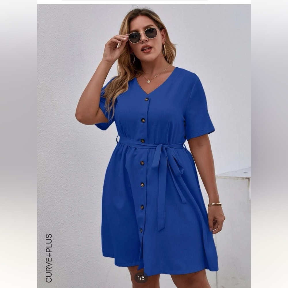 SHEIN plus, buttoned front dress